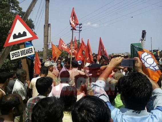 BJP / CPI-M clash at Dharmanagar : tension prevails
